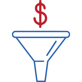 Image of money falling into a funnel depicting consolidating debt